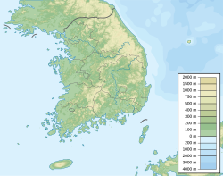 Namhansanseong trên bản đồ Hàn Quốc