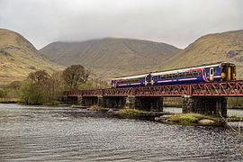 A Scotrail service crosses Loch Awe in 2017