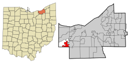 Location in Cuyahoga County and the state of Ohio.