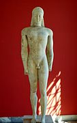 Kouros de Volomandra, vers -550 , NAMA 1906. Trouvé à Volomandra, Attique.