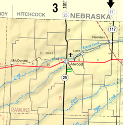 KDOT map of Rawlins County (legend)