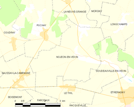 Mapa obce Nojeon-en-Vexin