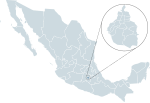 Vị trí của thành phố México ở trung nam México