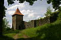 Vor die Mauer der Burg vorspringender Torturm, Burg Wiedersberg, Sachsen