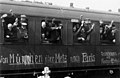 Image 35German soldiers in a railway car on the way to the front in August 1914. The message on the car reads Von München über Metz nach Paris ("From Munich via Metz to Paris"). (from Rail transport)