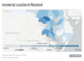 Image 25A map showing Maryland's median income by county. Data is sourced from the 2014 ACS five-year estimate report, published by the U.S. Census Bureau (from Maryland)