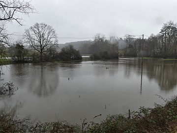 Crue de la Doue en amont de la RD 75.