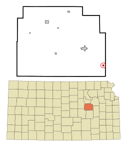 Location within Morris County and Kansas