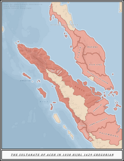 Wilayah pemerintahan Kesultanan Aceh ketika zaman Sultan Iskandar Muda (1608-1637).