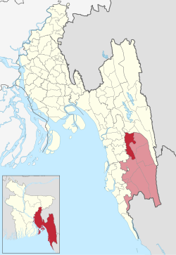 Location of Bandarban Sadar