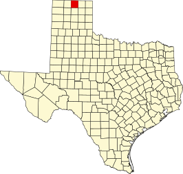 Locatie van Hansford County in Texas