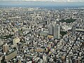 Skytree Tokyo, uitzicht vanaf het eerste observatieplatform (350m)