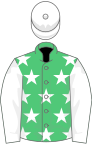 Emerald Green, White stars, sleeves and cap