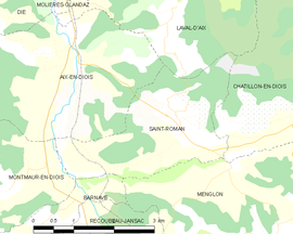 Mapa obce Saint-Roman