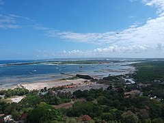 Mertasari beach, Serangan island in mid-plan