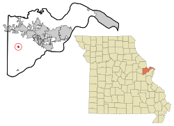 Location of New Melle, Missouri