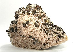 Dolomit với chalcopyrit từ Tri-state district, Cherokee County, Kansas (kích thước: 11.4 x 7.2 x 4.6 cm)