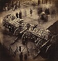 Paving blocks in a barricade, Paris 1871