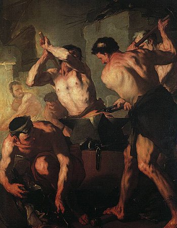 La Forge de Vulcain de Luca Giordano.