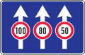 Maximum driving speed limit in lanes