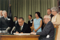 Lyndon Johnson signing Medicare bill