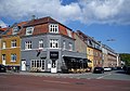 Cafés and housing blocks