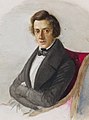 Wodzińska's watercolor of Frédéric Chopin, 1835