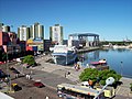 The riverwalk at the Rocha Bend of the Riachuelo River