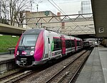 Z 50000 in the older Carmillon livery on Transilien Line L at Cergy-Saint-Christophe station