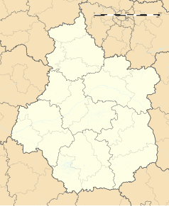 Mapa konturowa Regionu Centralnego-Doliny Loary, u góry znajduje się punkt z opisem „Tréon”