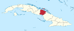 Ciego de Ávila's location in the Island of Cuba