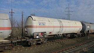 Un wagon-citerne pour le transport de gaz liquéfié en Hongrie.