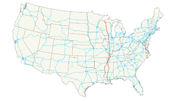 Karte des U.S. Highways 51