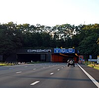 L'entrée du Craeybeckxtunnel depuis Bruxelles.