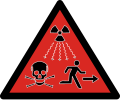 2007, ISO radioattività simbolo di pericolo destinato a IAEA di categoria 1, 2 e 3, sorgenti definite come fonti pericolose capaci di provocare decesso o gravi lesioni.[27]