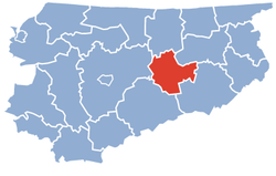 Piirikunnan sijainti Warmia-Masurian voivodikunnan kartalla