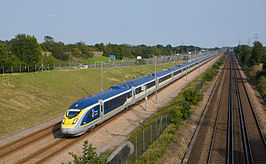 Class 374 treinstel 4008/4007 in de buurt van Sellindge