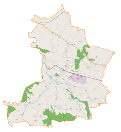 Mapa konturowa gminy Jedlicze, blisko centrum u góry znajduje się punkt z opisem „Jaszczew”