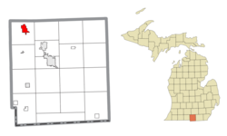 Location within Hillsdale County