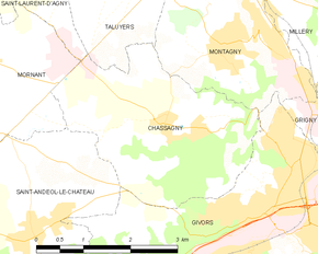 Poziția localității Chassagny