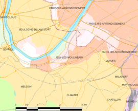 Mapa obce Issy-les-Moulineaux