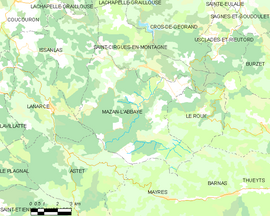 Mapa obce Mazan-l’Abbaye