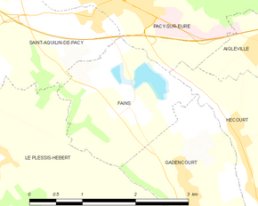 Poziția localității Fains