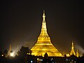 Different architectural features that comprise Shwedagon Pagoda and similar Mon-style stupas, in Yangon, Myanmar