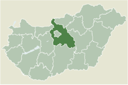 Location of Pest County in Hungary