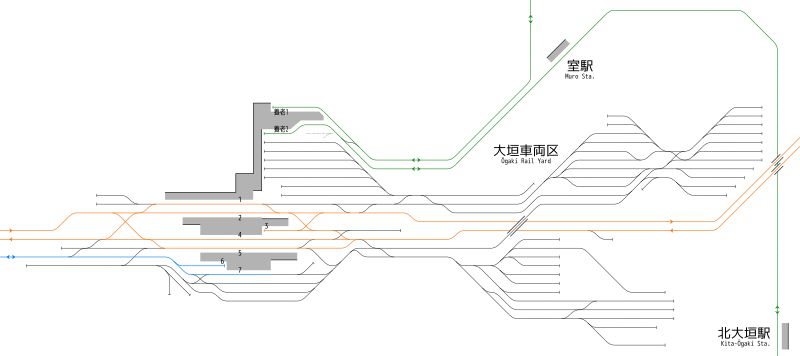 大垣駅 構内配線略図