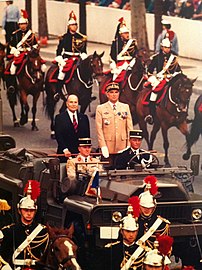 Le général Navereau, avec le président Mitterrand, 1989.