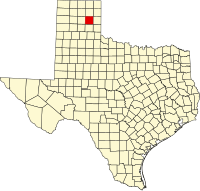 Map of Teksas highlighting Gray County