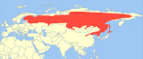 Aire de répartition du Polatouche de Sibérie