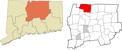 Suffield's location within the Capitol Planning Region and the state of Connecticut